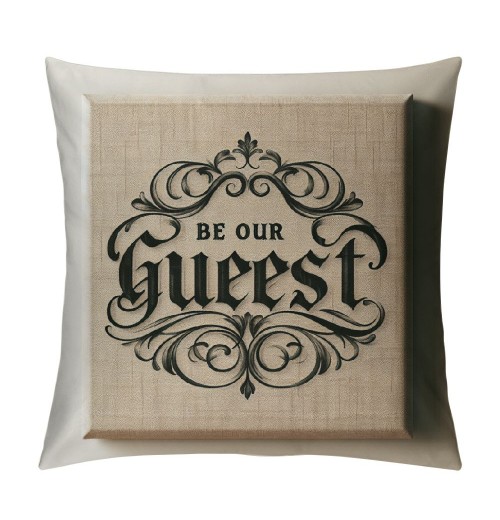 Ulloord Be Our Guest Quote pillow CoverSquare Home Decorative Throw pillow Case Cushion Covers