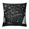 Ulloord Merry Christmas Trees Black White Snowflake Throw pillow Covers Winter Xmas Square Decorative pillow Cases Cushion Cover Outdoor Decorations Sofa