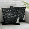 Ulloord Merry Christmas Trees Black White Snowflake Throw pillow Covers Winter Xmas Square Decorative pillow Cases Cushion Cover Outdoor Decorations Sofa