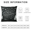 Ulloord Merry Christmas Trees Black White Snowflake Throw pillow Covers Winter Xmas Square Decorative pillow Cases Cushion Cover Outdoor Decorations Sofa