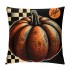 Ulloord  Fall pillow Cover Orange Pumpkin with Black White Buffalo Plaids Stripe Throw pillow Covers for Fall Decor Autumn Farmhouse Thanksgiving Decorative pillow Cases for Sofa Couch