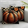 Ulloord  Fall pillow Cover Orange Pumpkin with Black White Buffalo Plaids Stripe Throw pillow Covers for Fall Decor Autumn Farmhouse Thanksgiving Decorative pillow Cases for Sofa Couch