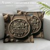 &nbsp;Retro&nbsp; Throw pillow Covers Quote Relax Unwind Enjoy Decorative pillow Case Shell Pattern pillow Covers Decor Coastal Country for Home Sofa