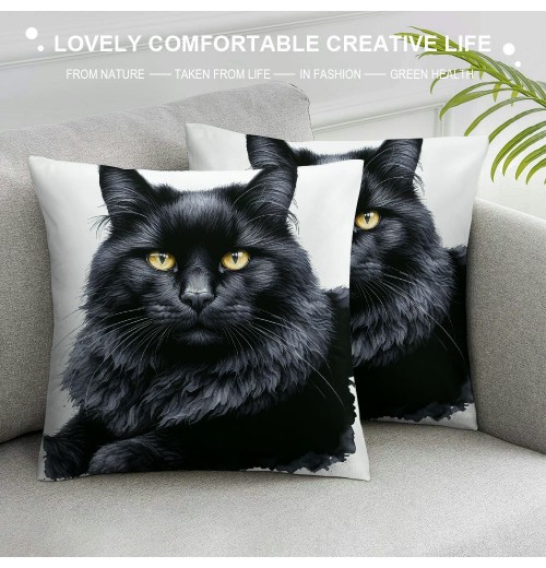  pillow Covers Animal&nbsp;Adorable Cat Decorative pillow Covers Oil Painting pillowcase Square Cushion Covers