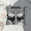 Ulloord Grey Wolf Bear Throw pillow Covers&nbsp;Modern Style Watercolor Animals Farmhouse pillows Cases Square Cushion Cover&nbsp;Standard pillowcase for Sofa