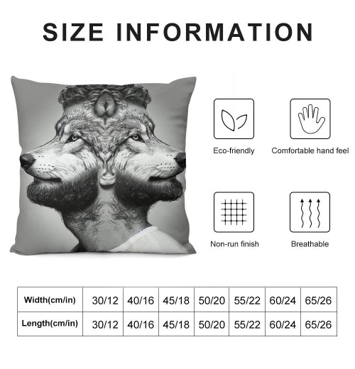 Ulloord Grey Wolf Bear Throw pillow Covers&nbsp;Modern Style Watercolor Animals Farmhouse pillows Cases Square Cushion Cover&nbsp;Standard pillowcase for Sofa