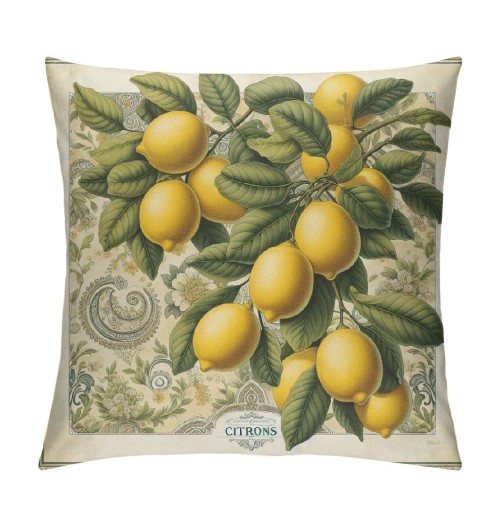 Ulloord  Lemon Throw pillow Covers&nbsp;Tropical Summer Beach Fruit Lemon&nbsp;Decorative pillow Covers Decorative Cushion Cover (Lemon)