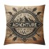 Ulloord  Vintage Wood Throw pillow Covers Happy Camper Decorative pillows Cover Square Adventure Awaits Quote pillowcase Home Decor