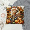 Ulloord  Throw pillow Covers Pumpkin Sunflower&nbsp;Maple Leaf Scarecrow Wreath Decorative Throw pillow Case Fall Flower Plant pillowcase Home Decor Sofa Couch