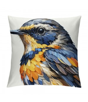 Ulloord Throw pillow Covers Robin Bird in Tree Branch Decorative Super Soft Oil Painting Floral Tree Bird Animal pillow Case Cushion Cover