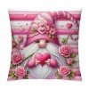 Ulloord Pink Roses Valentine Day Throw pillow Covers Valentines Day Decor for Home Sofa Goblin Gnomes Hug and Kiss Valentine pillows Case Cushion Case Cover