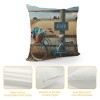 Ulloord Beach Blue Bike Throw pillow Covers Summer Coastal Bicycle Decorative Vintage Outdoor pillow Covers Cushion Cover&nbsp;Slippers Print Decor Sofa Couch