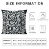 Ulloord  pillow Covers Love Laugh Quote pillowcase&nbsp;Flower Vine with&nbsp;Black Background Cushion Covers Square for Home Sofa Mother's Day