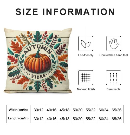 Ulloord  Wood Autumn Pumpkin Farmhouse pillow Cover Super Soft Thanksgiving Halloween Fall Harvest Decorative pillow Case Square Cushion Cover Maple Leaf Decor