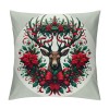 Ulloord Christmas&nbsp;Wreath Throw pillow Cover Home Couch Decorative&nbsp;Elk &nbsp;Christmas Stocking Pattern Cushion CoverWinter Theme pillowcase