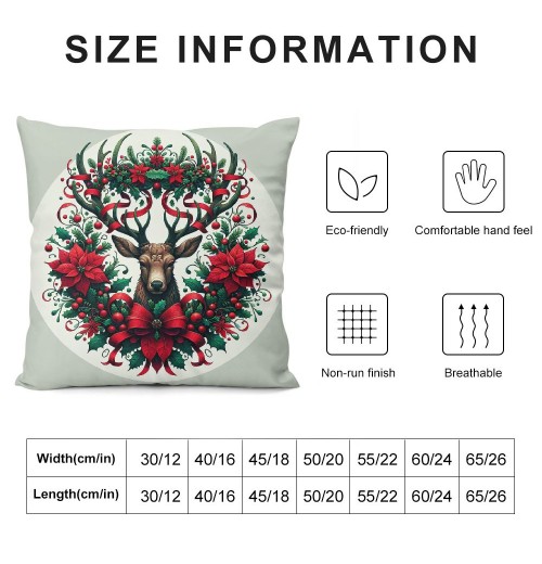 Ulloord Christmas&nbsp;Wreath Throw pillow Cover Home Couch Decorative&nbsp;Elk &nbsp;Christmas Stocking Pattern Cushion CoverWinter Theme pillowcase