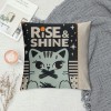 Ulloord Cat Themed pillowcase Decorations for Home, Funny Inspirational Quotes Throw pillow Cover, Cat Lover Gifts, Gifts