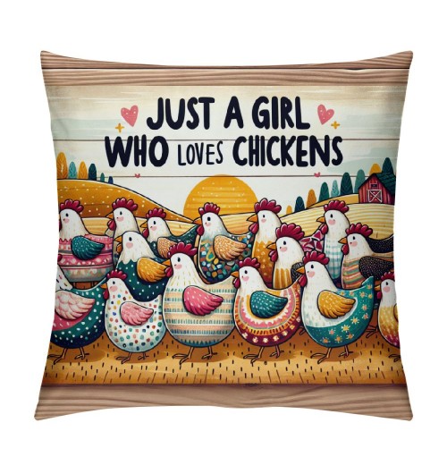 Ulloord Who Loves Decorative Throw pillow Case Cover, Funny Quote Farm Animal Chicken Decorations For Home Bedroom Girl Room Dorm Office Farmhouse,Gifts For Chicken Lovers