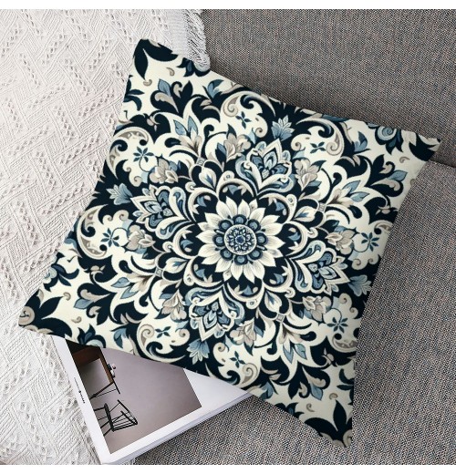 Ulloord Floral pillow Covers, Gray Geometric Modern Abstract Decorative pillow Covers, pillow Cushion Cases for Room Sofa Bed Home Decor