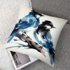 Ulloord pillow Covers Super Soft Christmas Blue Couple Birds Resting on a Tree Branch Throw pillow Covers Decor pillowcase Cushion Cover