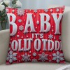 Ulloord Baby It's Cold Outside Christmas Snowflake Throw pillow Cover Super Soft Red Decorative pillow Covers Cushion Case Home Sofa Couch