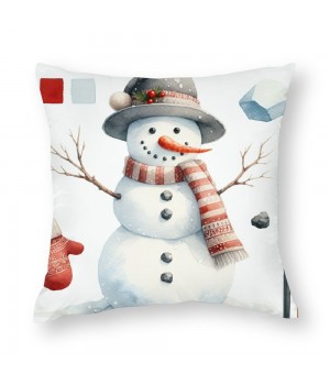 Ulloord  pillow Covers Super Soft Christmas Snowman Throw pillow Covers Xmas Party Home Decor pillowcase Cushion Cover