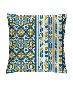 Ulloord Modern Throw pillow Covers Home Sweet Home Decorative pillow Cover Geometry pillow Cases Navy Yellow Cushion Cover Sofa Outdoor Farmhouse pillows Cover