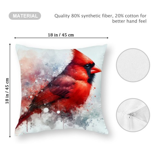 pillow Covers Christmas Cardinal Bird Decorative Throw pillow Covers Super Soft pillowcases Cushion Cover Home Office Sofa Car Decor