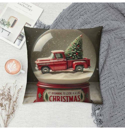  Merry Christmas pillow Covers Christmas Tree with Quote Decorative Throw pillow Cover Cushion Case Black Throw pillowcase (&amp;)