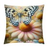 Ulloord  Spring Summer Daisy pillow Covers Daisy Floral Blooming Butterfly pillow Cases Farmhouse Throw pillows Case Home Decor for Room Bedroom Outdoor