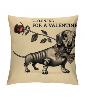 Animal Dog &amp; Longing for a Valentine Home Decorative Throw pillow Case Cushion Cover for Sofa Couch