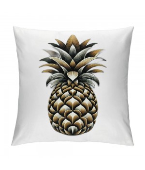 Ulloord  Pineapple pillow Covers Summer Beach Decorative Throw pillow Case Gold Pineapple in Black White Stripes pillow Case Square Cushion Cover for Sofa Bedroom