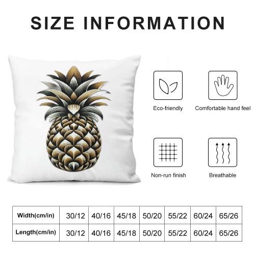 Ulloord  Pineapple pillow Covers Summer Beach Decorative Throw pillow Case Gold Pineapple in Black White Stripes pillow Case Square Cushion Cover for Sofa Bedroom