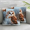 Ulloord  pillow Covers Super Soft Cute Animal Owl Throw pillow Covers Winter Snow Decor pillowcase Cushion Cover