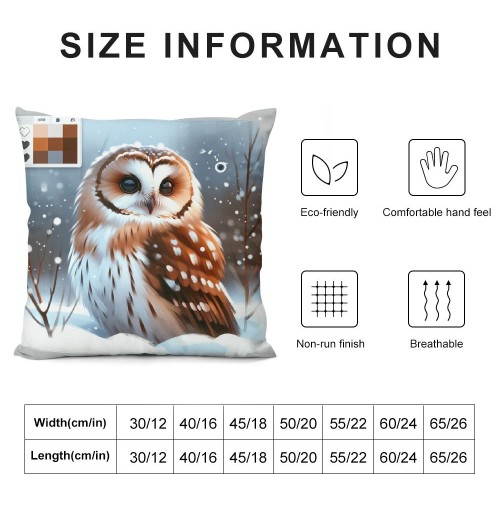 Ulloord  pillow Covers Super Soft Cute Animal Owl Throw pillow Covers Winter Snow Decor pillowcase Cushion Cover