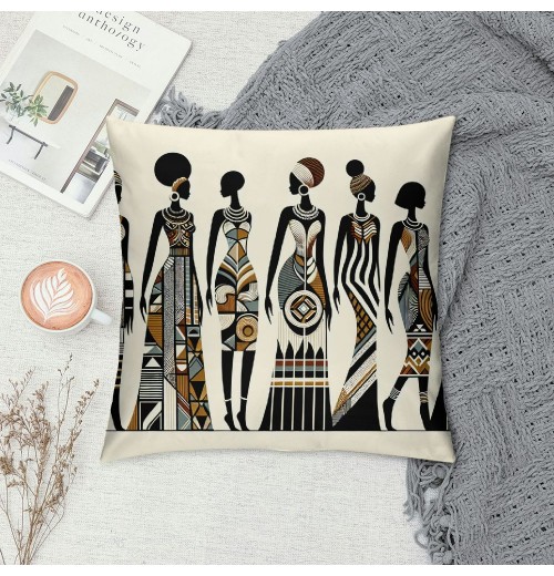  Throw pillow Covers Ethnic Series Vintage Tribe Lady Art Painting Style Decorative Cushion Cases Outdoor pillowcases Home Decor