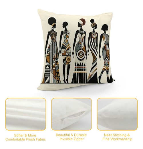  Throw pillow Covers Ethnic Series Vintage Tribe Lady Art Painting Style Decorative Cushion Cases Outdoor pillowcases Home Decor