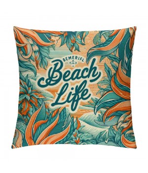  Throw pillow Cover Vintage Ocean Theme Conch and Decorative pillow Case Home Decor Square Cushion Cover pillowcase ()