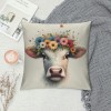 Ulloord  Farmhouse Cow pillow Covers Vintage Watercolor Animal Print Decor pillows case Cushion Cover Decorations Kids Sofa Bed Office(Cow Floral)