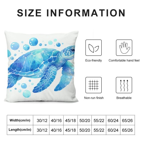 Ulloord Sea Turtle Throw pillow Cover Summer Ocean Beach Theme Decor Cushion Case Super Soft Marine Animals Decorative pillow Covers for Home Sofa Couch