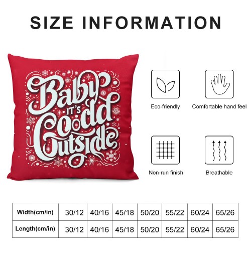 Ulloord Baby It's Cold Outside Christmas Snowflake Throw pillow Cover Super Soft Red Decorative pillow Covers Cushion Case Home Sofa Couch