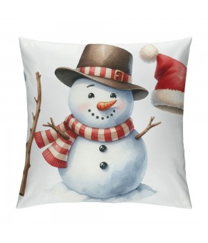 Ulloord  pillow Covers Super Soft Christmas Snowman Throw pillow Covers Xmas Party Home Decor pillowcase Cushion Cover