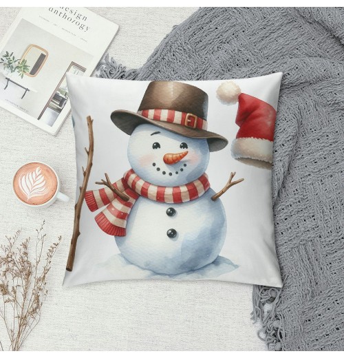 Ulloord  pillow Covers Super Soft Christmas Snowman Throw pillow Covers Xmas Party Home Decor pillowcase Cushion Cover