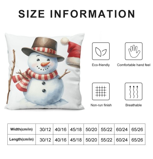 Ulloord  pillow Covers Super Soft Christmas Snowman Throw pillow Covers Xmas Party Home Decor pillowcase Cushion Cover