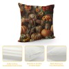 Ulloord pillow Covers Pumpkin Sunflower Fall Leavers Scarecrow Wreath Decorative Throw pillow Cover Vintage Wood Grain pillowcase Cushion Cover