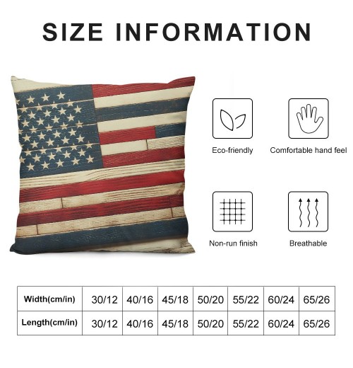 Ulloord  Throw pillow Covers Retro Rustic Wood Background with Vintage USA American Flag Decorative pillow Covers for Independence Day pillow Case Cushion Cover Home Bed Couch