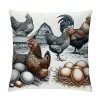 Farm Animals pillow Cover Vintage Rustic Farmhouse Watercolor Eggs pillow Cases Cushion Cover for Home Sofa Couch