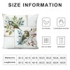 Ulloord  Vintage Watercolor Animal Birds Decorative Farmhouse pillow CoverAdorable Birds&nbsp;are Singing&nbsp;Square Outdoor Throw pillow Cushion Cover