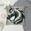 Ulloord Horse Throw pillow Covers, Rustic Animals Horse Art Pattern Cushion Case for Home Living Room Decor, Retro Farmhouse Horse Black Brown Decorative Throw Cushion Case