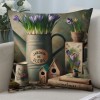 Ulloord Throw pillow Covers Spring Wild Flower Purple Lavender Garden Backyard Decorative Square Rustic Throw pillowcase Cushion Cover